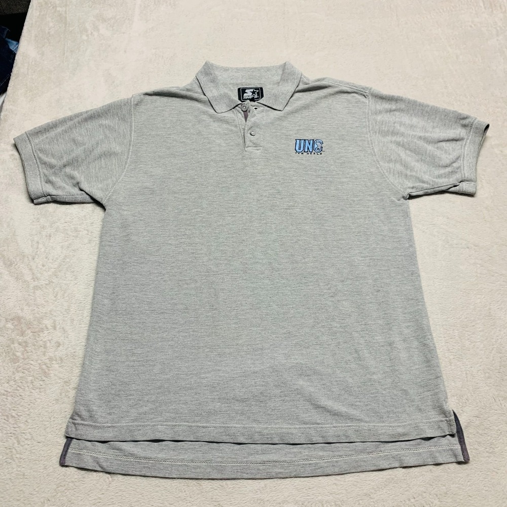 Vintage Starter UNC Tar-Heels‎ Logo Polo Shirt Men's L 90s Carolina Rare